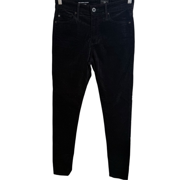 AG Adriano Goldschmied | The Farrah Skinny High Rise Suede Black Jeans | Sz 27R - Picture 1 of 13